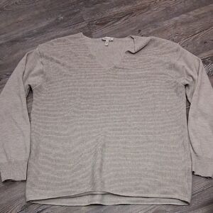 Ella Moss Women's Grey V-Neck Sweater